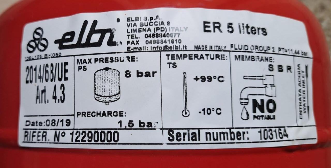 Розширювальний бак для систем опалення Elbi ER 5 5 л (A102L11) - фото 3