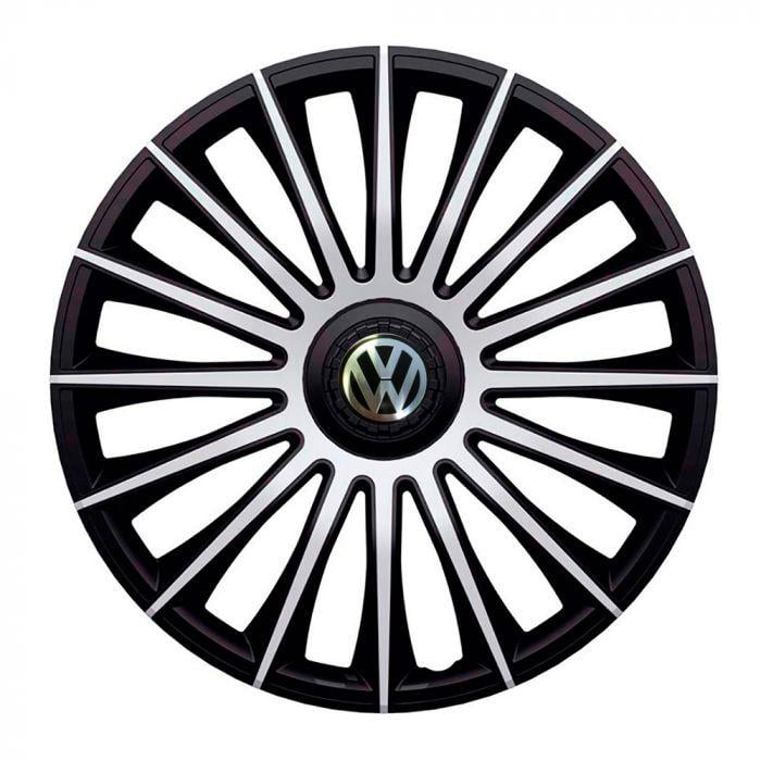 Ковпаки для коліс J-Tec Austin R15 з логотипом Volkswagen 4 шт. Silver/Black