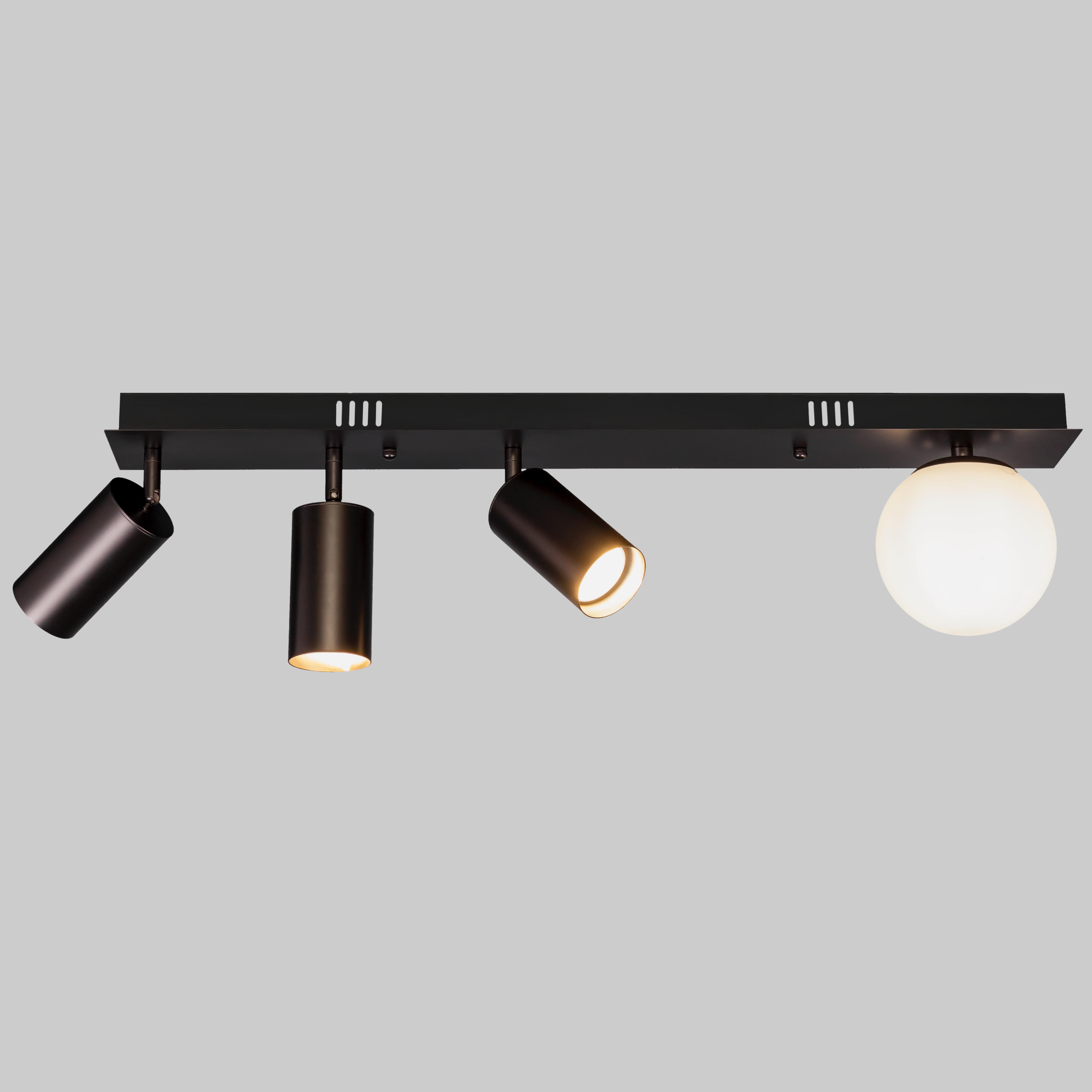 Светильник с плафоном тройной (52-1016-4 BK+WH)