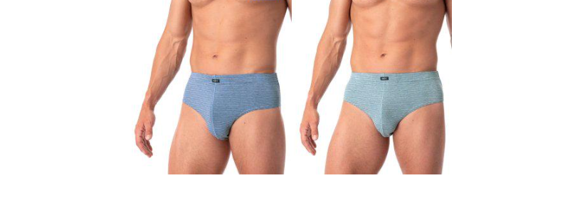 Трусы слипы мужские KEY MPP 073 L 2 шт . Разноцветный в полоску (5904765684619)