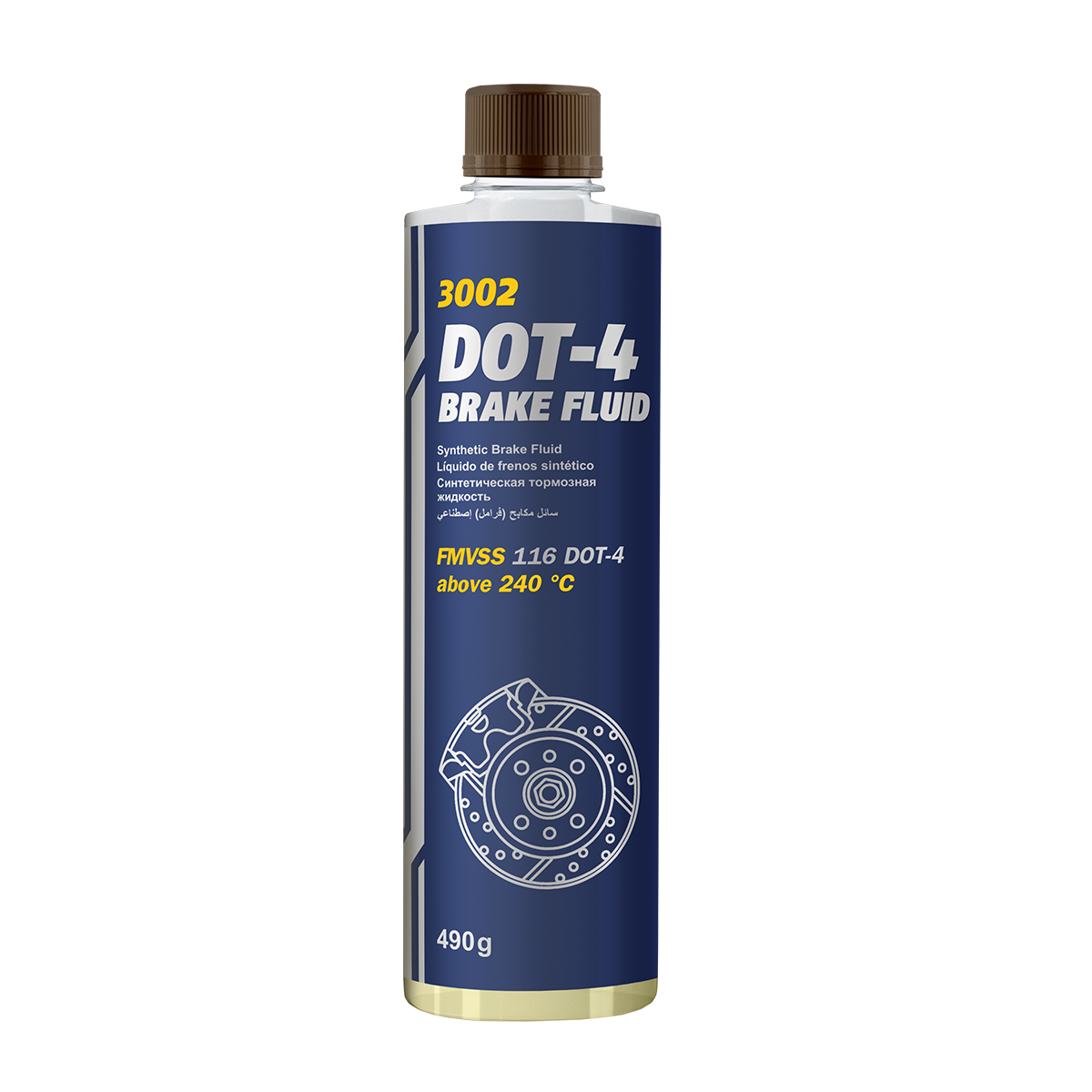 Тормозная жидкость Mannol 3002 Brake Fluid Dot-4 490 г (MN3002-05)