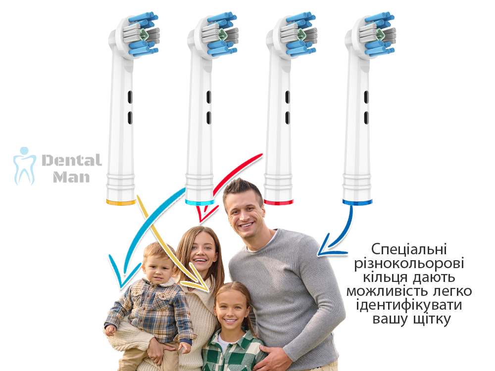 Насадки для електричної зубної щітки Oral-B Braun Dental Man 3D-Clean жорсткість середня універсальні 4 шт. (47643764) - фото 5