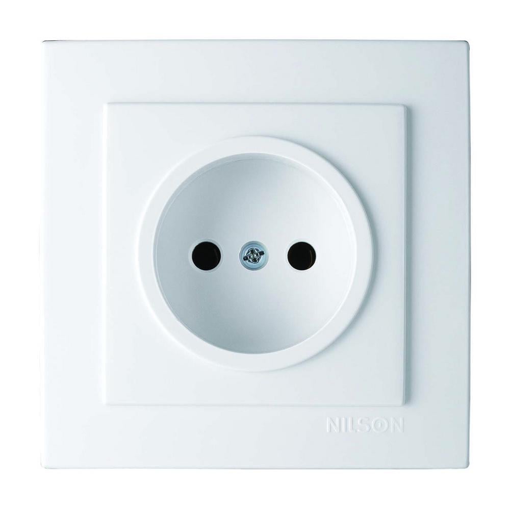 Розетка одинарна без заземлення Nilson Touran Білий (00000023862)
