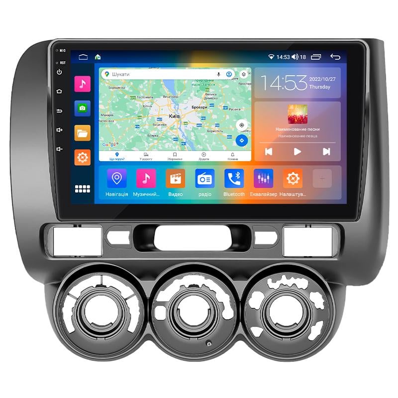 Магнитола Lesko Honda Fit I Manual AC 2001-2008 IPS 9" 4/64Gb CarPlay 4G Wi-Fi GPS Prime Активное охлаждение