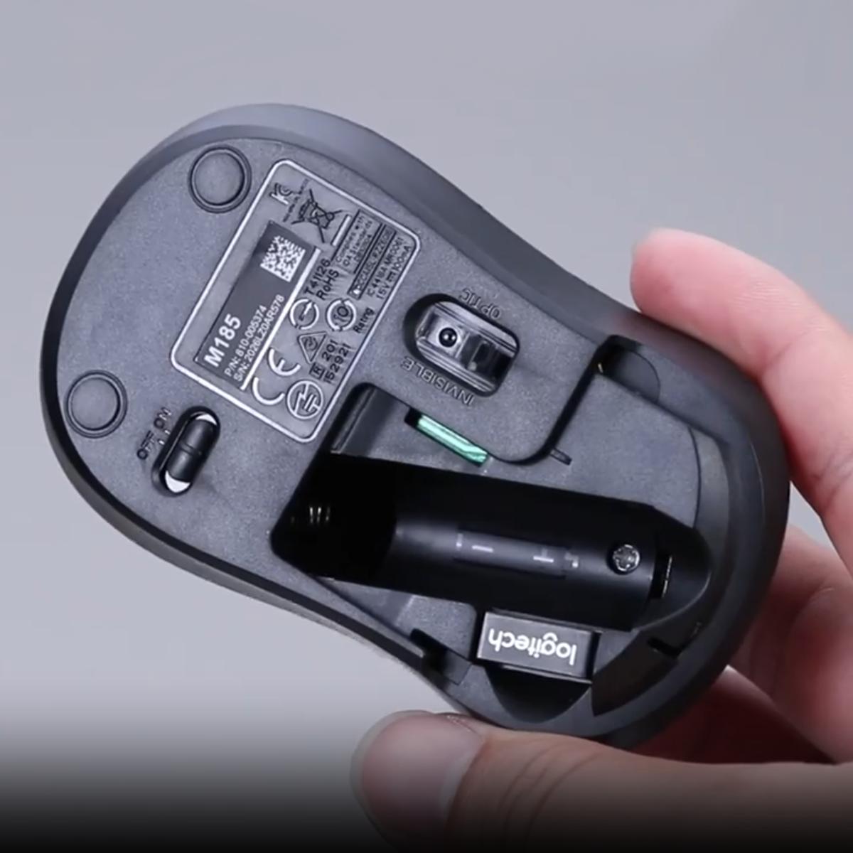Мышь беспроводная Logitech M185 Wireless Office Mouse 2,4Ghz USB приемник 1000DPI оптическая бесшумная Red (180894) - фото 10 Мышь беспроводная Logitech M185 Wireless Office Mouse 2,4Ghz USB приемник 1000DPI оптическая бесшумная Red (180894) - фото 10