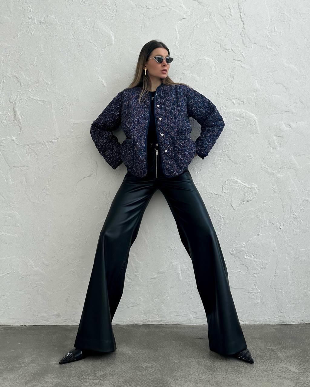 Куртка женская демисезонная ZF Inspire 1616 с принтом L-XL Синий (1616-С-L-XL)