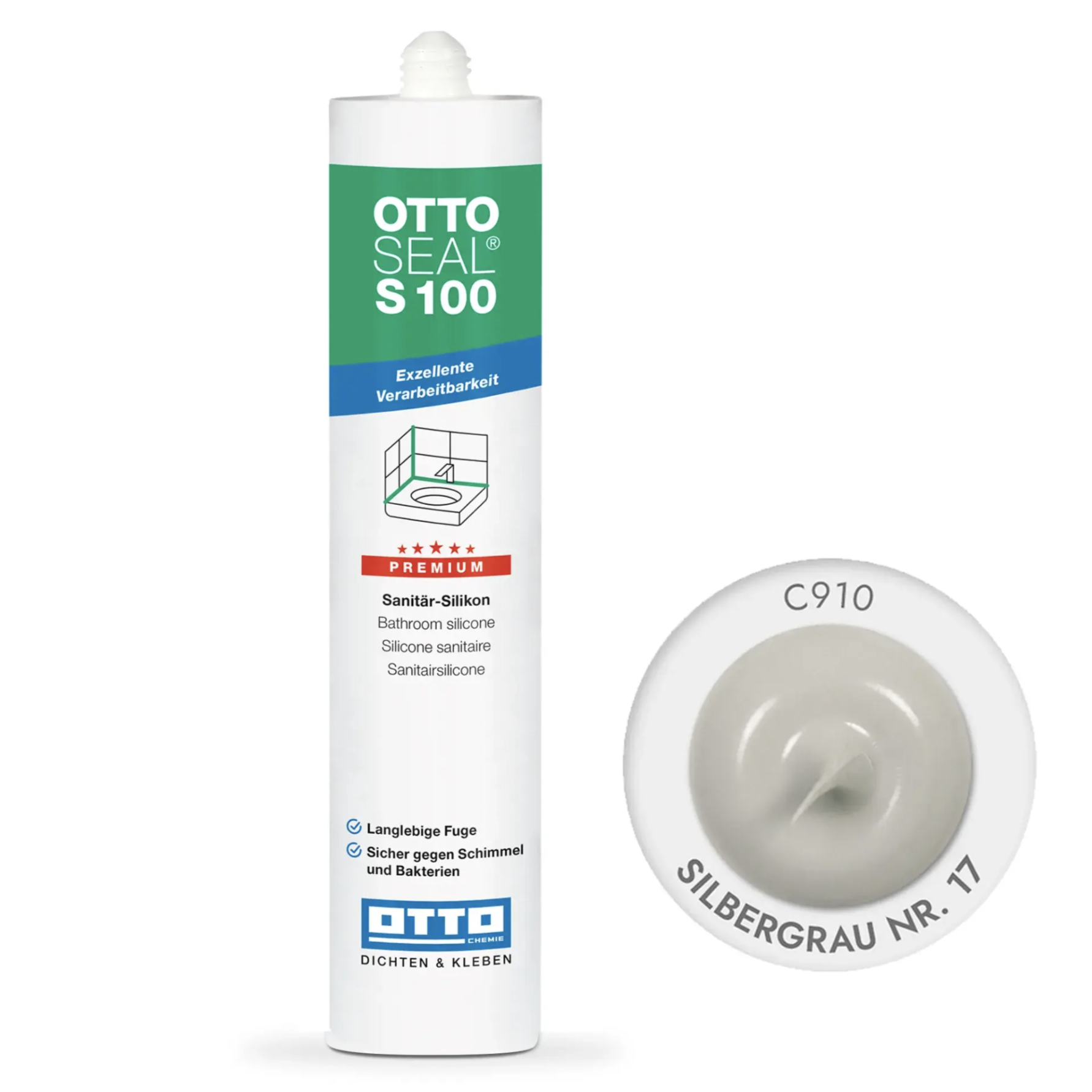 Герметик силіконовий OTTOSEAL S100 С910 Срібло сірий (S100C910)