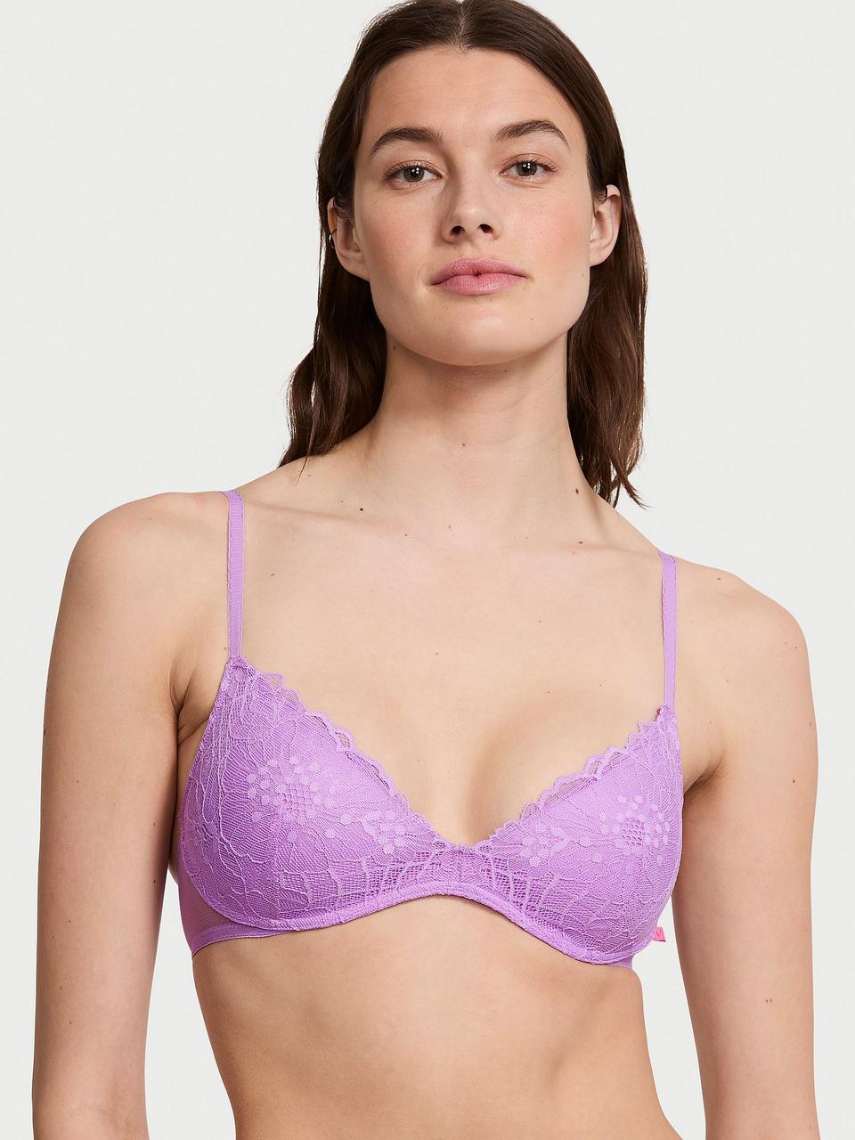 Бюстгальтер Victoria's Secret с Push-Up Tee Lace 75D Фиолетовый (1992439910122)