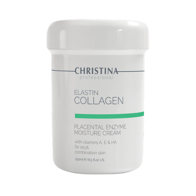 Крем увлажняющий для жирной кожи Christina Elastin Collagen Placental Enzyme Moisture Cream with Vitamins A E & HA 250 мл (CHR101)