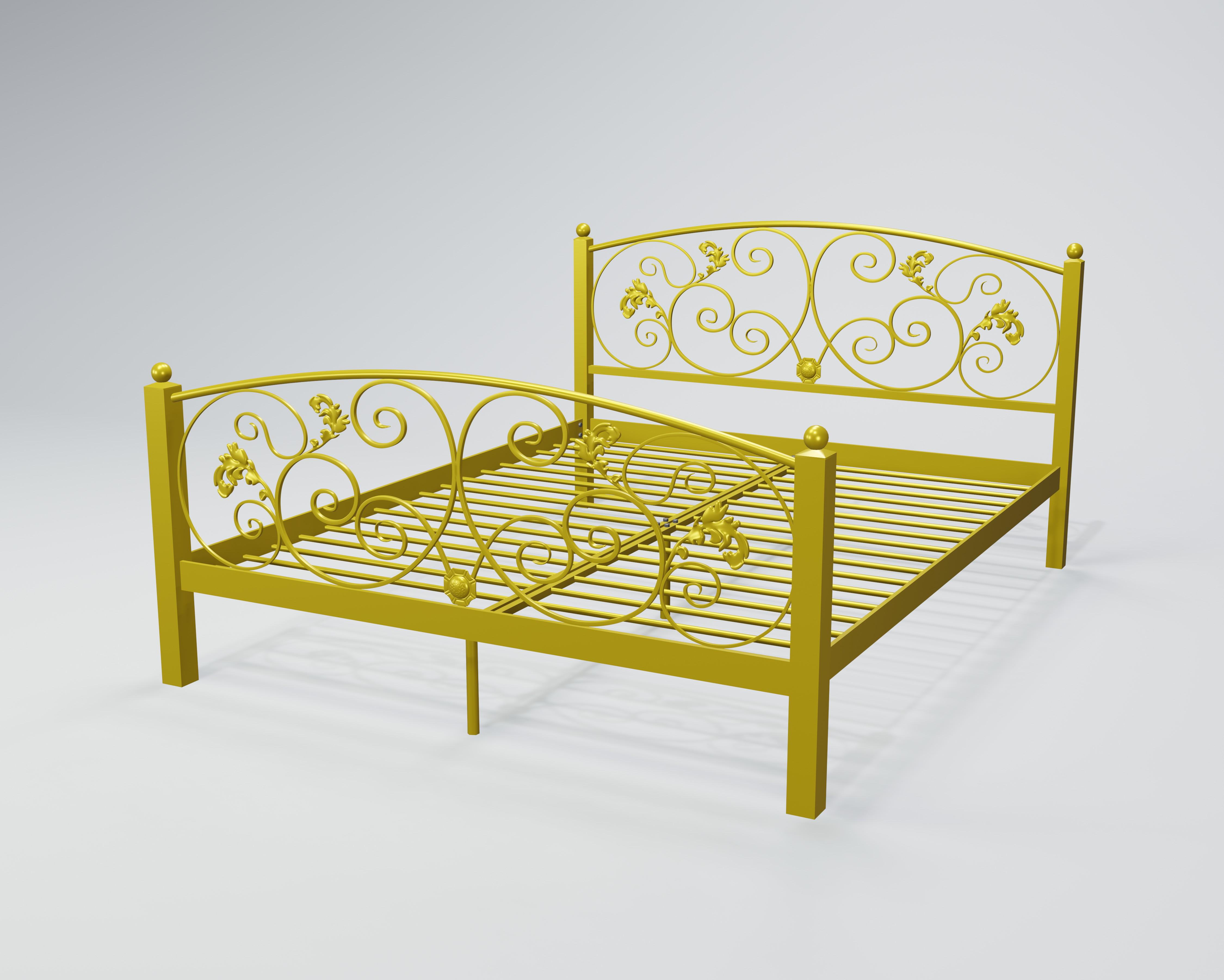 Кровать металлическая Магнолия 180x200 см Желтый