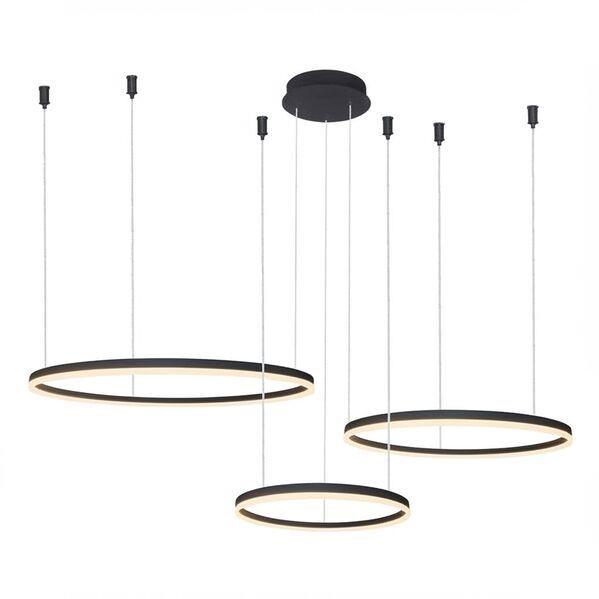 Люстра Azzardo AZ4975 Halo Pendant 100+80+60 CCT Bluetooth BK + Remote Control 180 Вт 9540 лм 3000K-6000K