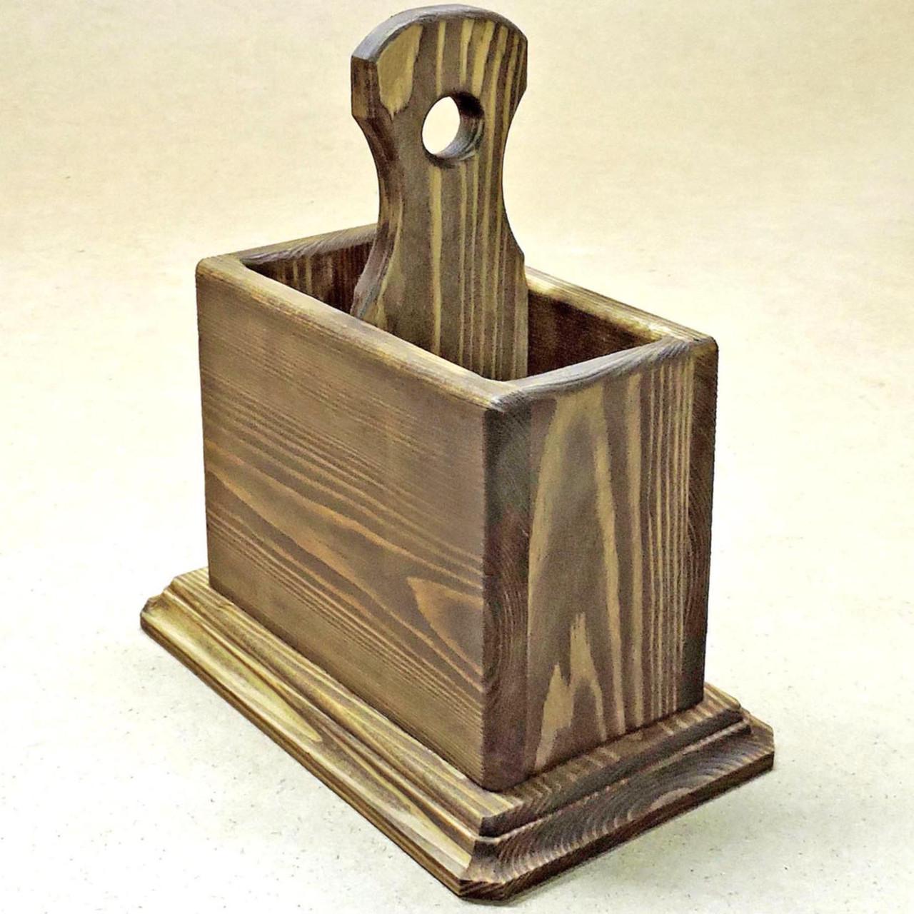 Подставка для столовых приборов из дерева Торта Сепия (Псп-000808)