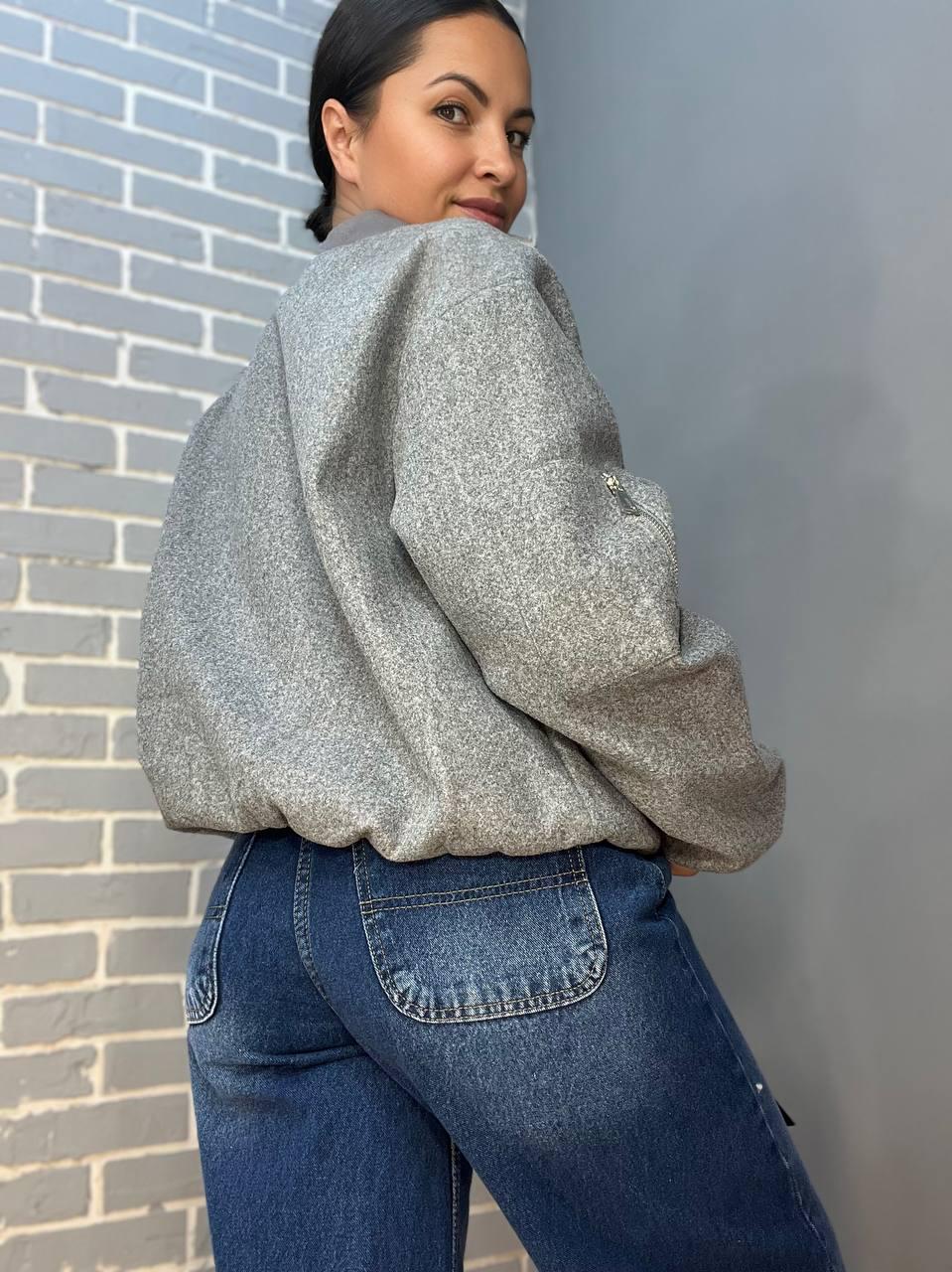 Куртка жіноча Lady Yep 2716 тканина пальто бомбер жакет на резинці з кишенями коротка р. 44 Сірий (2647) - фото 6 Куртка жіноча Lady Yep 2716 тканина пальто бомбер жакет на резинці з кишенями коротка р. 44 Сірий (2647) - фото 6