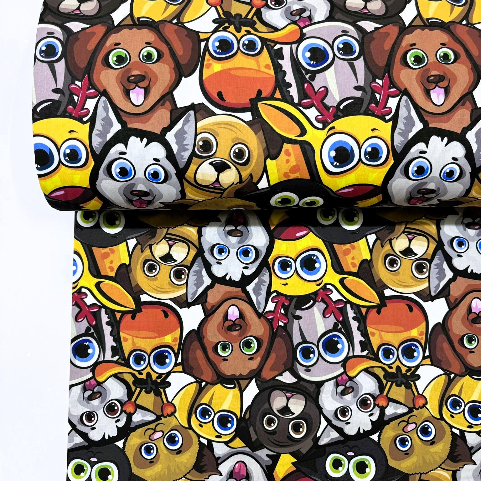 Ткань для постельного белья ранфорс кошки и собачки 240 см (ТекинсХом 02992)