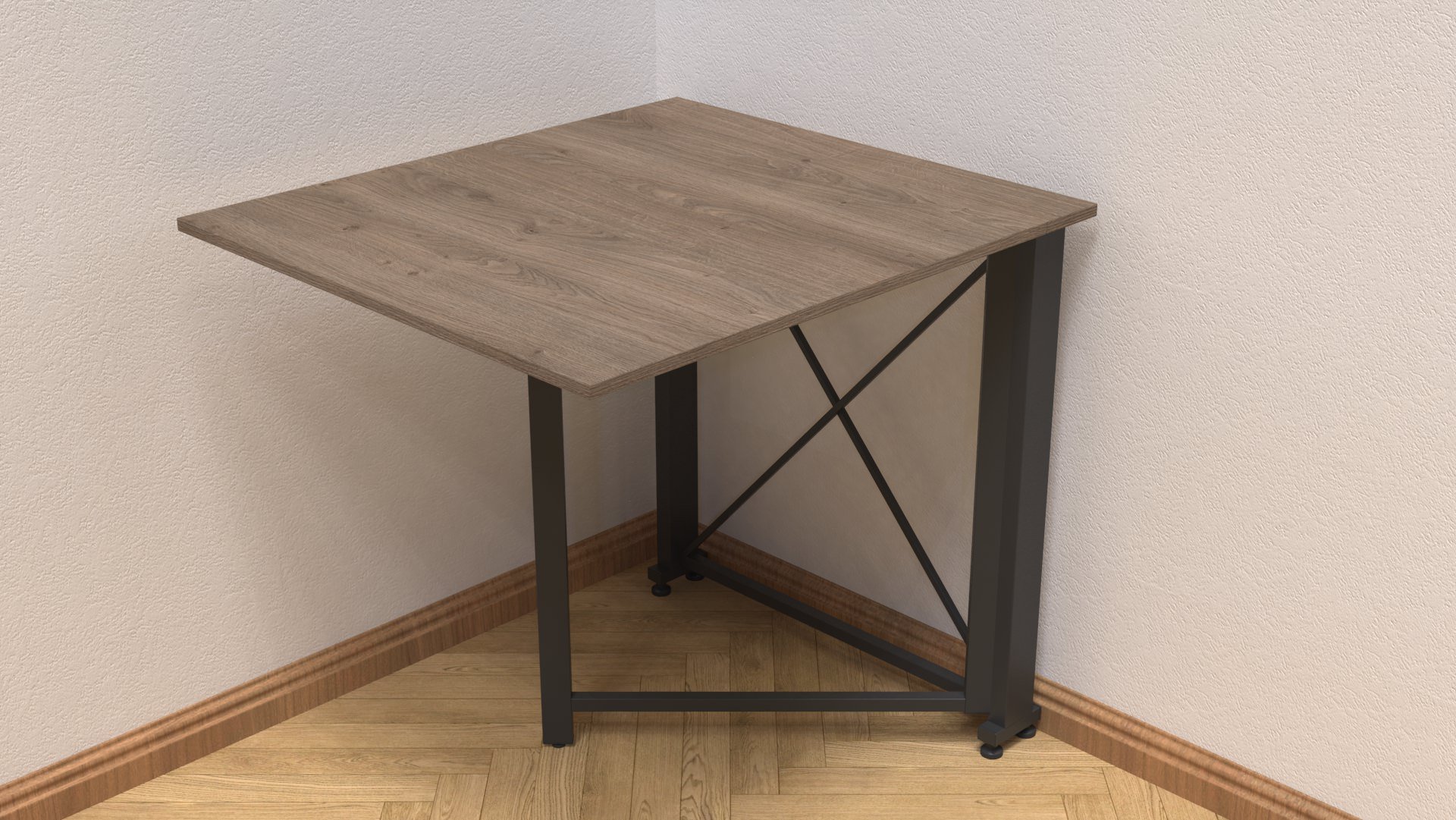 Стол-книжка трансформер Ferrum-decor Orion 1 металл/ДСП 16 мм 750x810x730 мм Черный/Дуб Сонома Трюфель (ORI105)