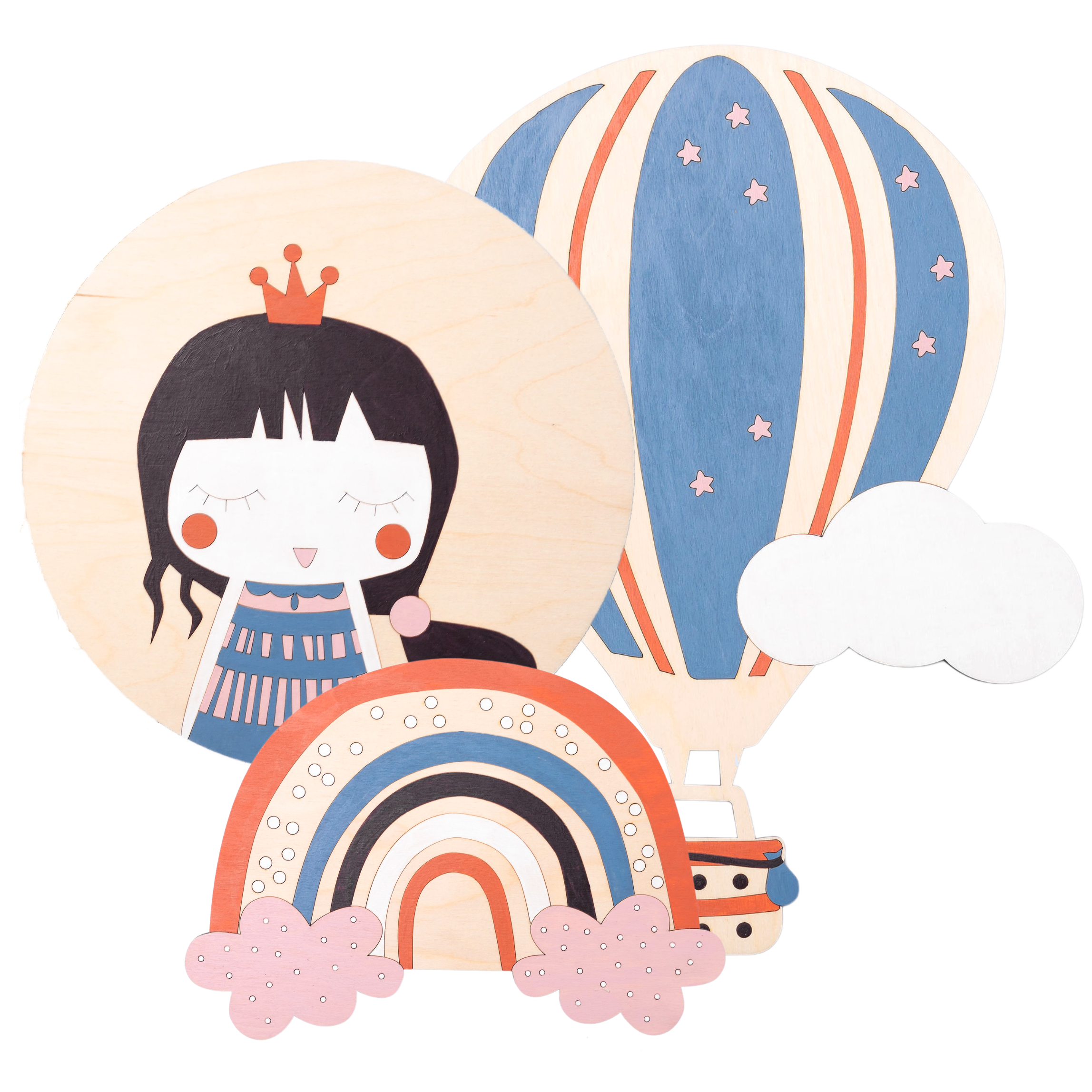 Набір дерев'яних панно за номерами Маленька мрійниця (10076569)