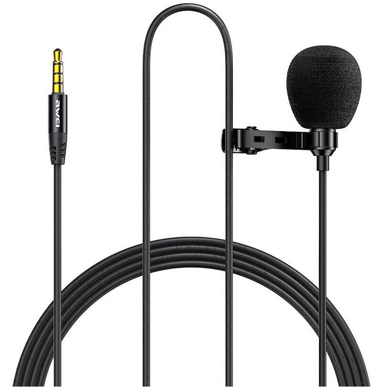 Мікрофон петлічний Awei Lavalier MK1 3 м Чорний (5909d5e5)