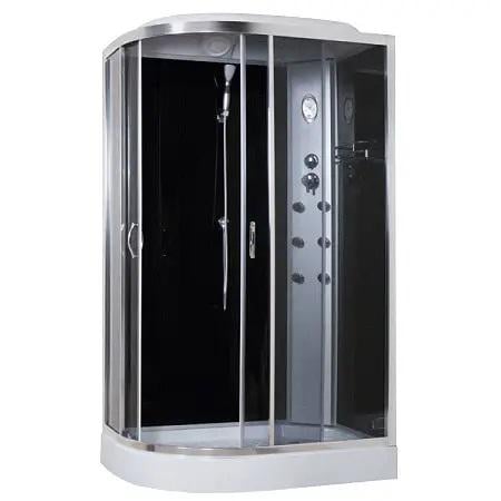 Гідромасажний бокс Sansa 8890D/15-R з дрібним піддоном 120х80 см Чорний