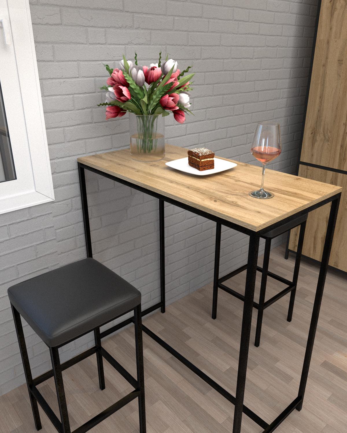 Комплект барный EcoLoft Лаверо DSP-1323-1 в стиле лофт Дуб Аппалачи (31269420)