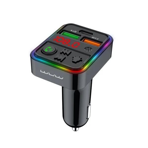 Автомобільний адаптер з FM-модулятором Wuw C162 Bluetooth PD25W QC3.0 3xUSB Black (6972573334971) Автомобільний адаптер з FM-модулятором Wuw C162 Bluetooth PD25W QC3.0 3xUSB Black (6972573334971)