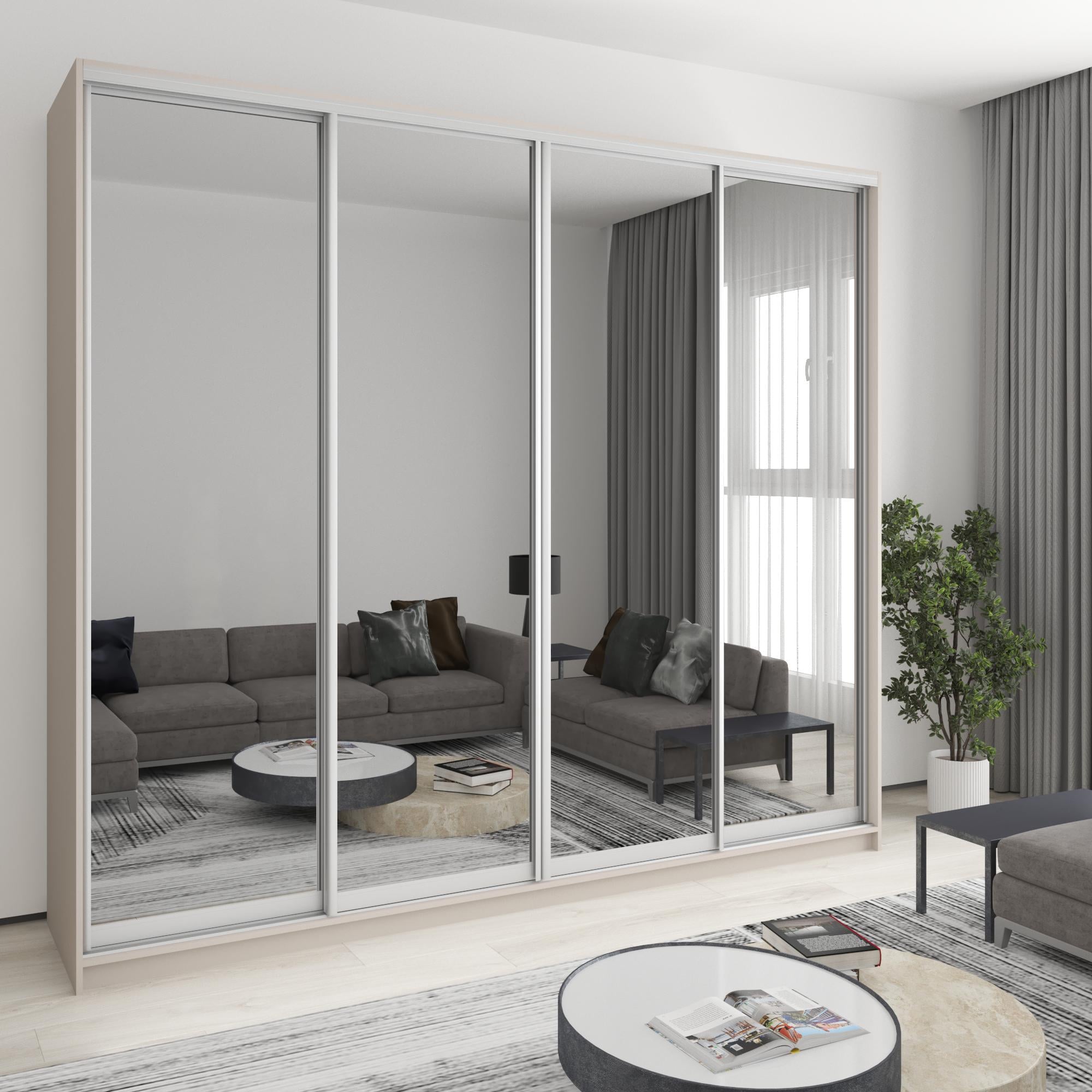 Шкаф-купе четырехдверный MebelStar Комбо AL 4 зеркала 270x60x240 см Кашемир (MBS-13432)