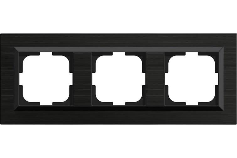 Рамка трехместная HOROZ ELECTRIC QUANTUM Черный (405-360000-227)
