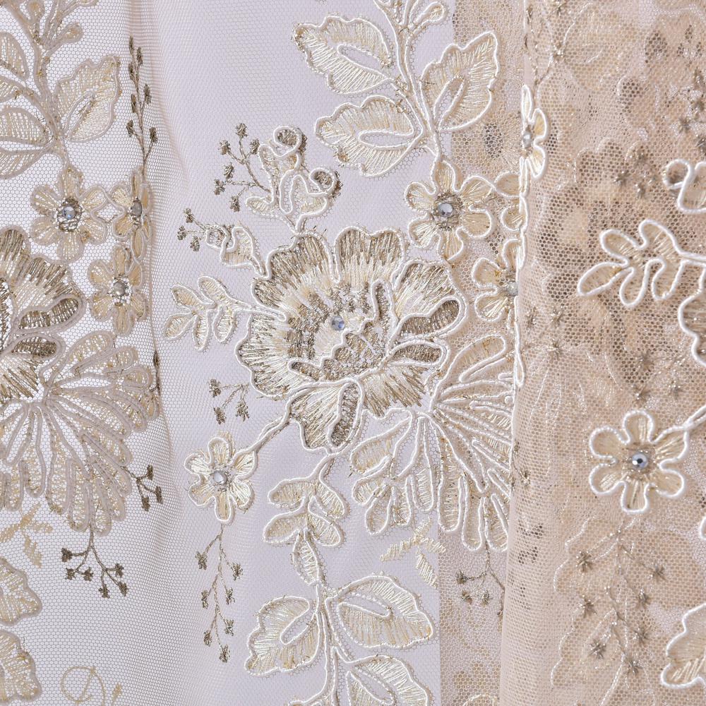 Тканина тюль фатин Беладонна V-8 з вишивкою 295 см Nude (26375) - фото 2 Тканина тюль фатин Беладонна V-8 з вишивкою 295 см Nude (26375) - фото 2