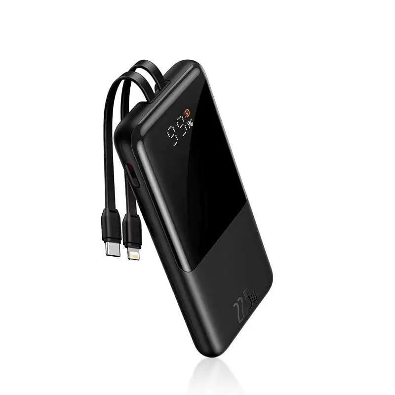 Повербанк BASEUS Elf QC Adaman 10000mAh 22,5W швидка зарядка з вбудованими Lightning та Type-C Black (13)