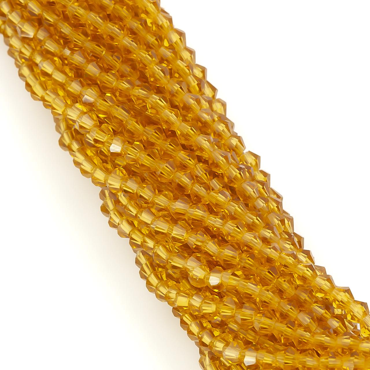 Бусины хрустальные Биконус 2,3х3 мм 160 шт. Рыжий (БИ0002к19)