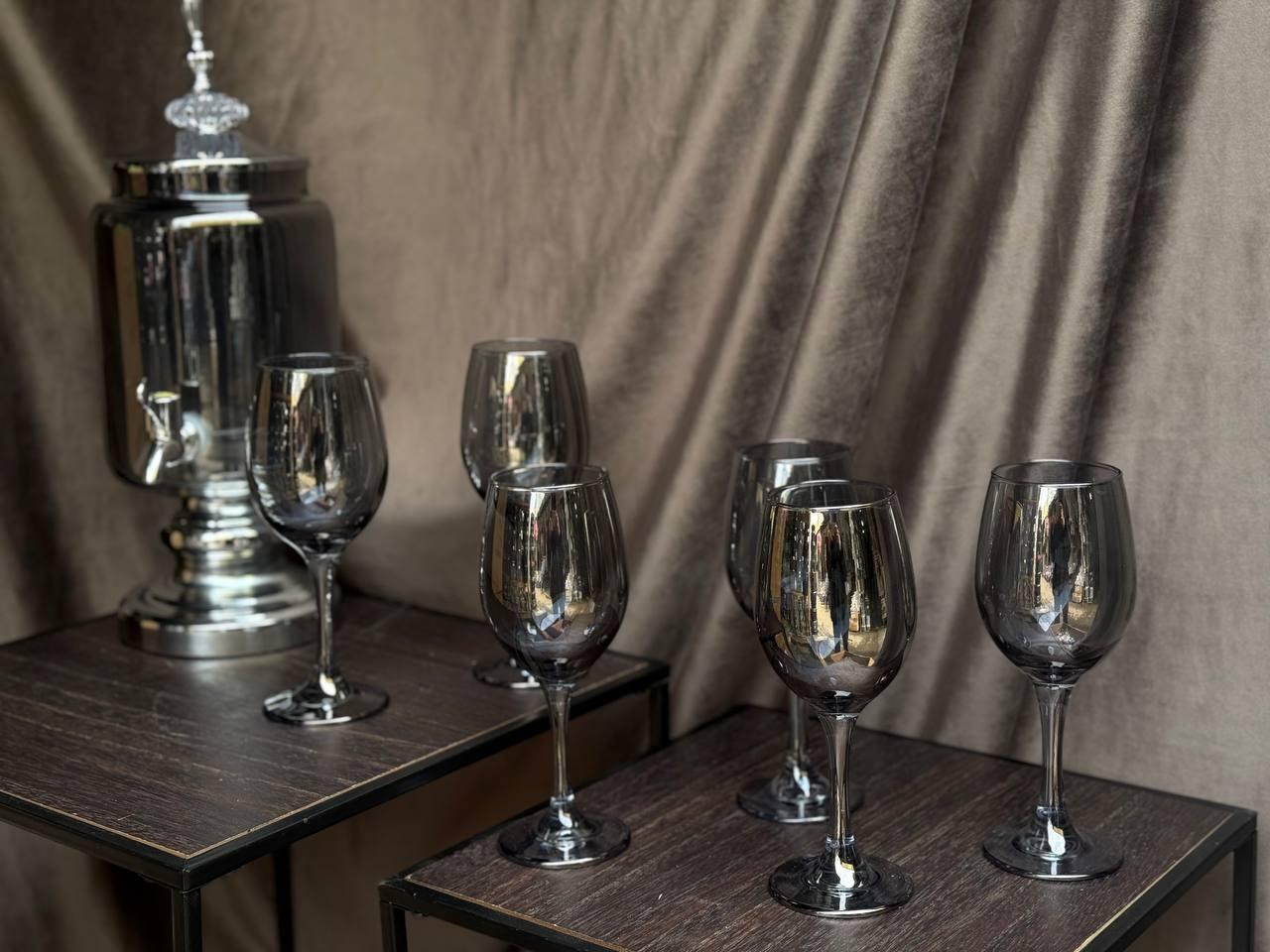 Набор питьевой стеклянный TS Kitchen лимонадница 3 л/6 бокалов по 220 мл Серый (HP4176-1) - фото 2