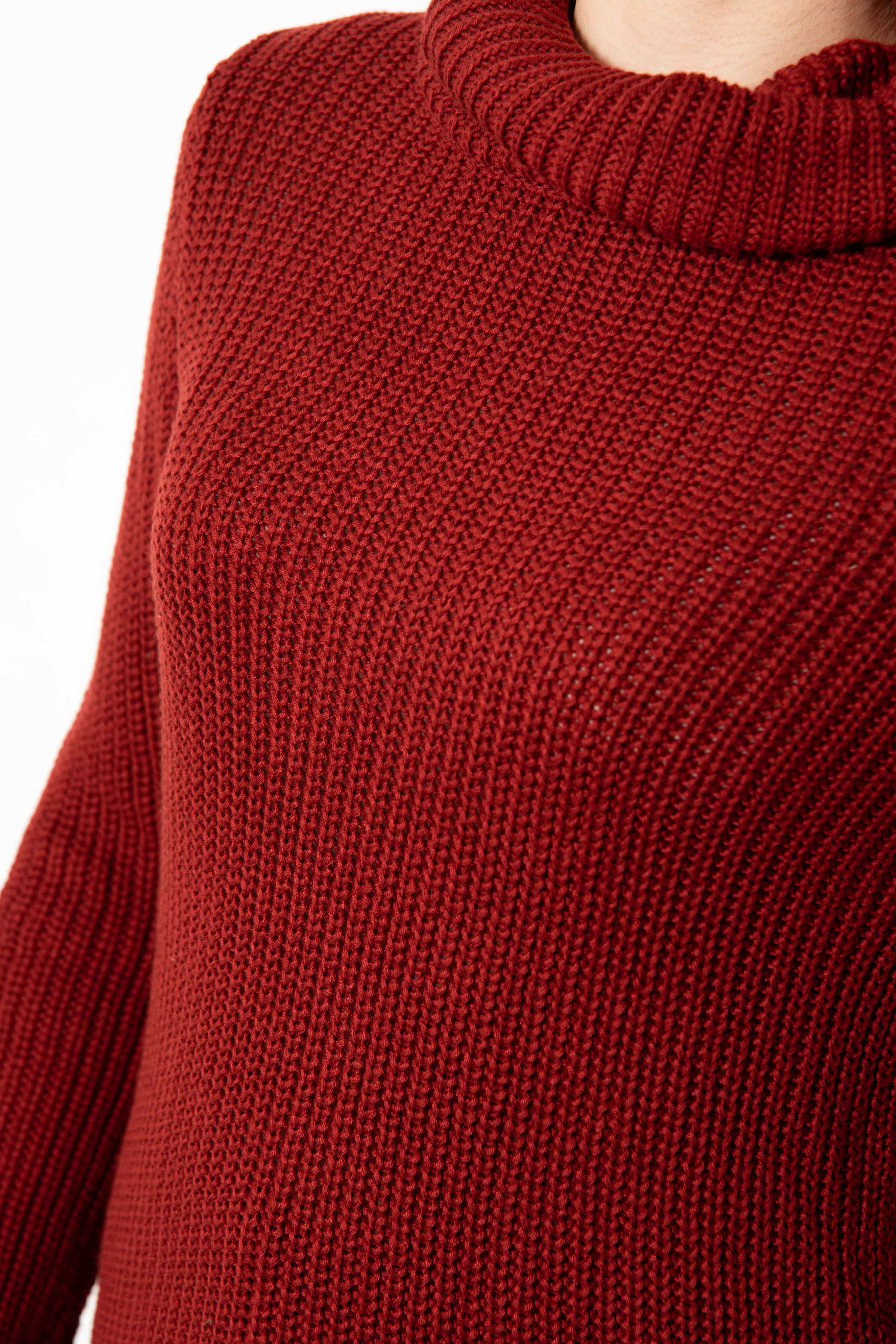 Свитер женский вязаный L Коричневый (184524) - фото 4 Свитер женский вязаный L Коричневый (184524) - фото 4