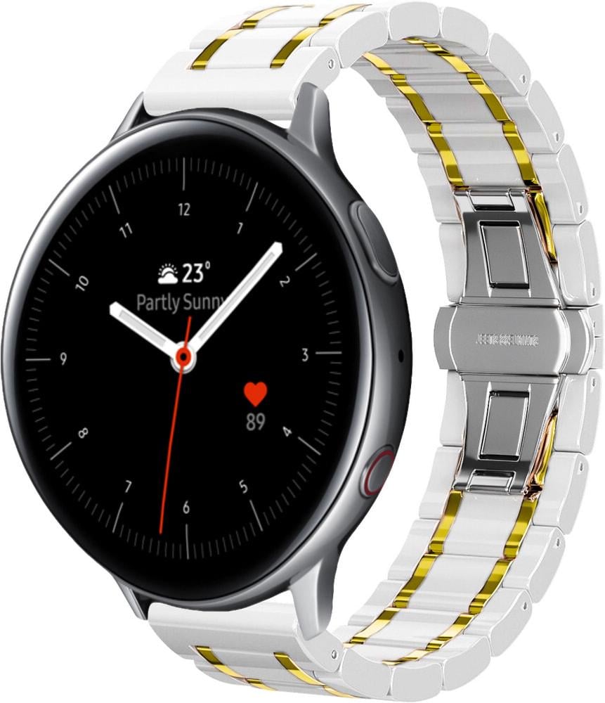 Ремінець керамічний Ceramo для Galaxy Watch Active 2 40/44 мм White/Gold (28730-65)