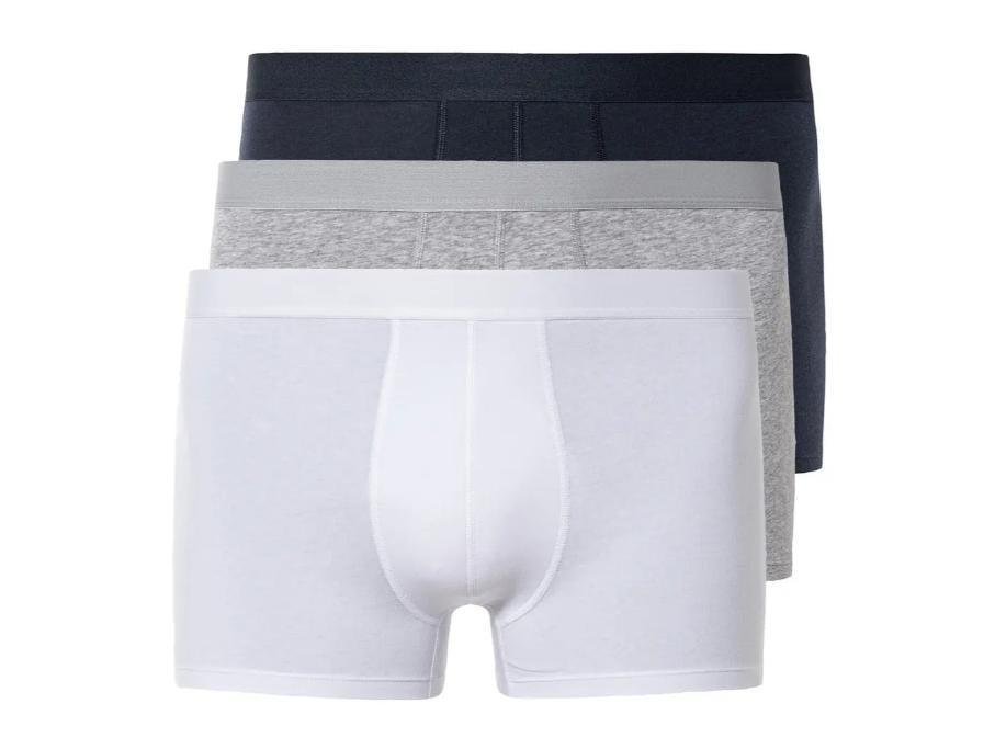 Набор трусов боксеров мужских Livergy LYCRA 3 шт. ХL Черный/Серый/ Белый (106611805)