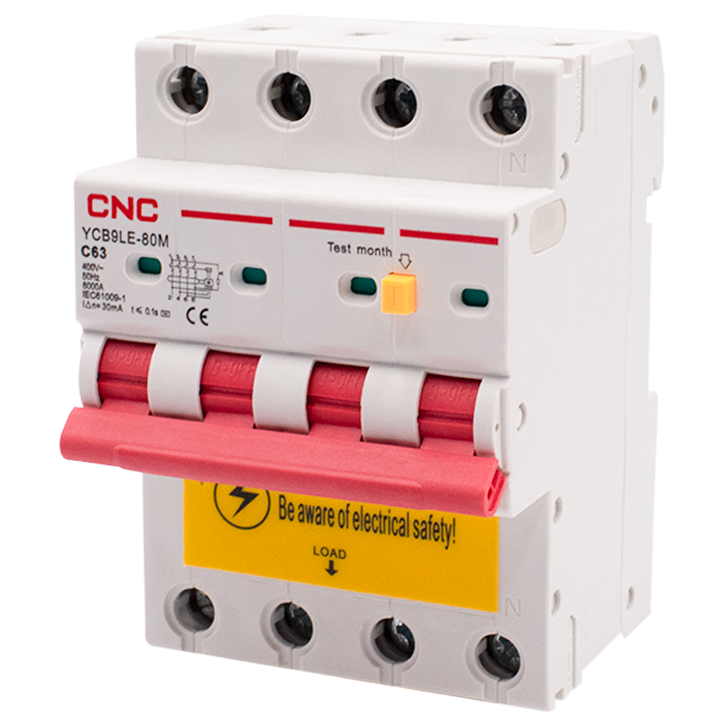 Диференційний вимикач CNC YCB9LE-80M 3Р+N 63А 30мА 6кА "C" тип АС (Б00044027)