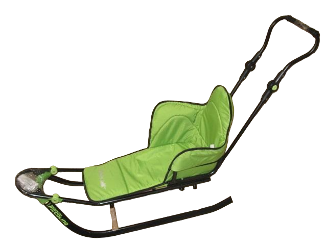 Санки с ручкой и матрасом Piccolino Black Edition Салатовый