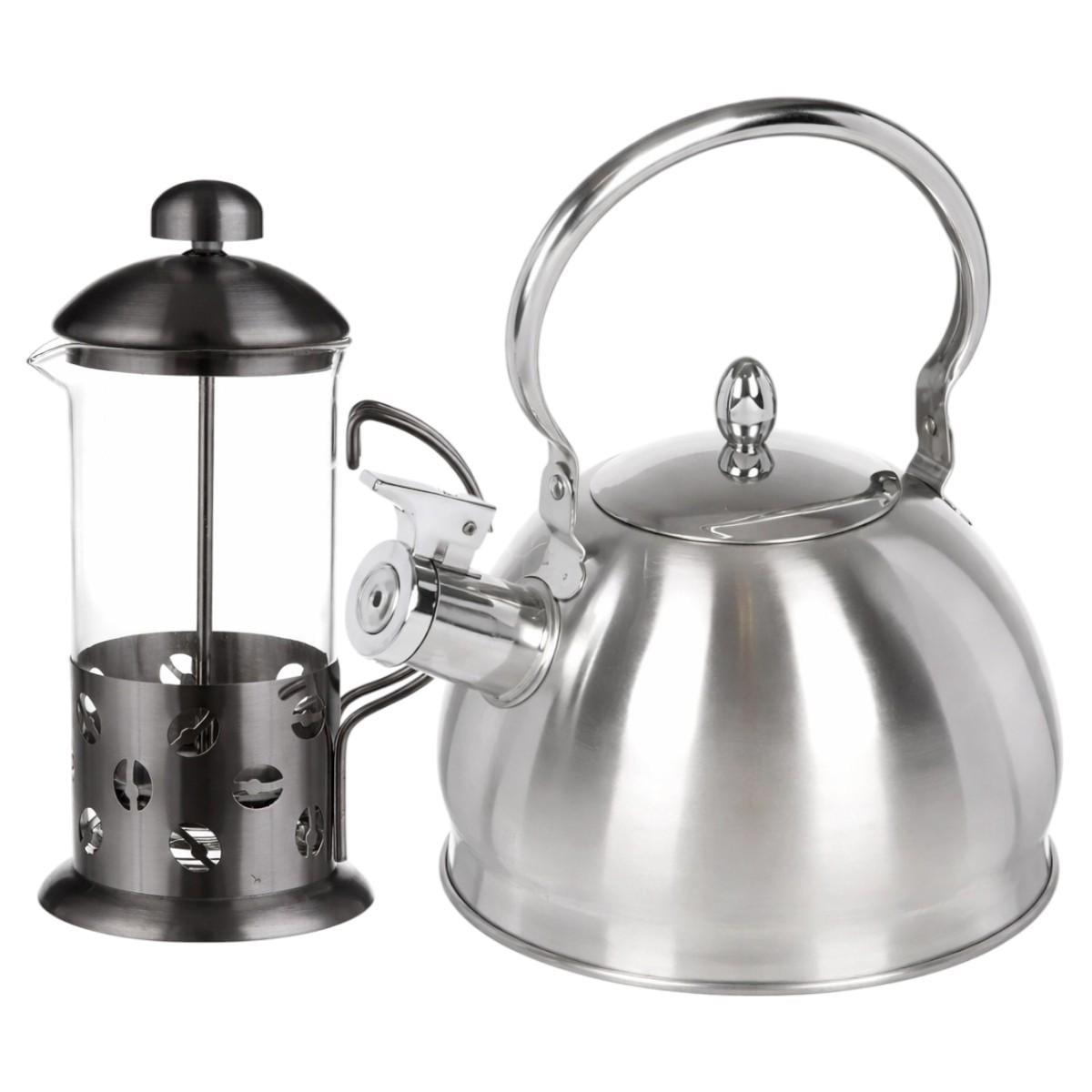 Набір для кави та чаю A-PLUS чайник зі свистком із нержавіючої сталі 3 л та френч-прес 0,6 л