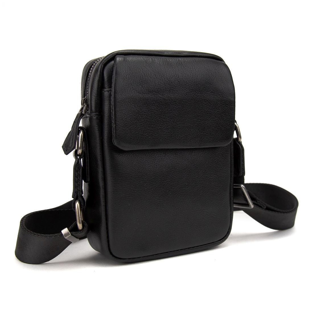 Чоловіча міні-сумка шкіряна Tiding Bag 8019A Чорний (2711213241)