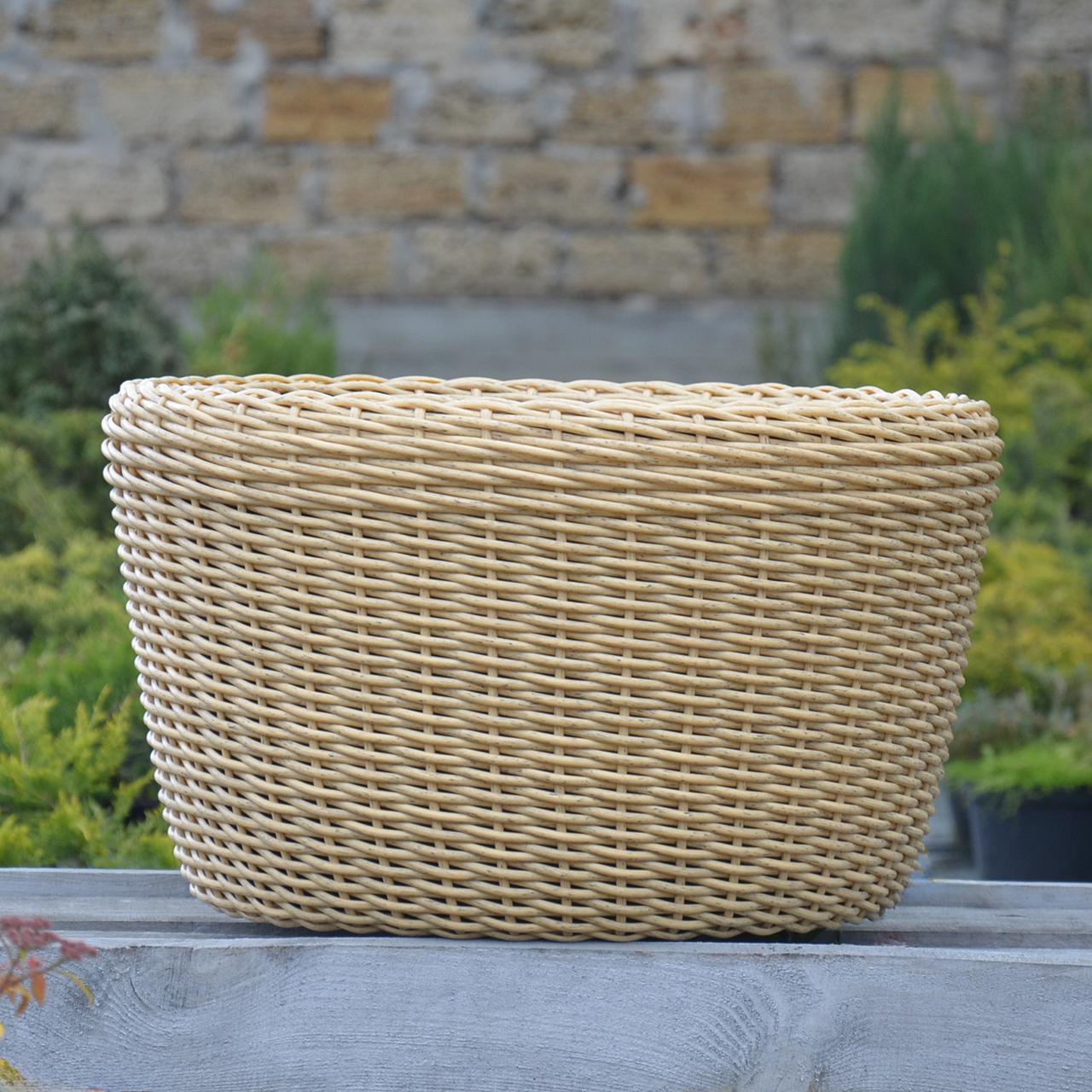 Кашпо велике для рослин та квітів з штучного ротангу/ручної роботи 60 л Світле дерево (12343665) - фото 4 Кашпо велике для рослин та квітів з штучного ротангу/ручної роботи 60 л Світле дерево (12343665) - фото 4
