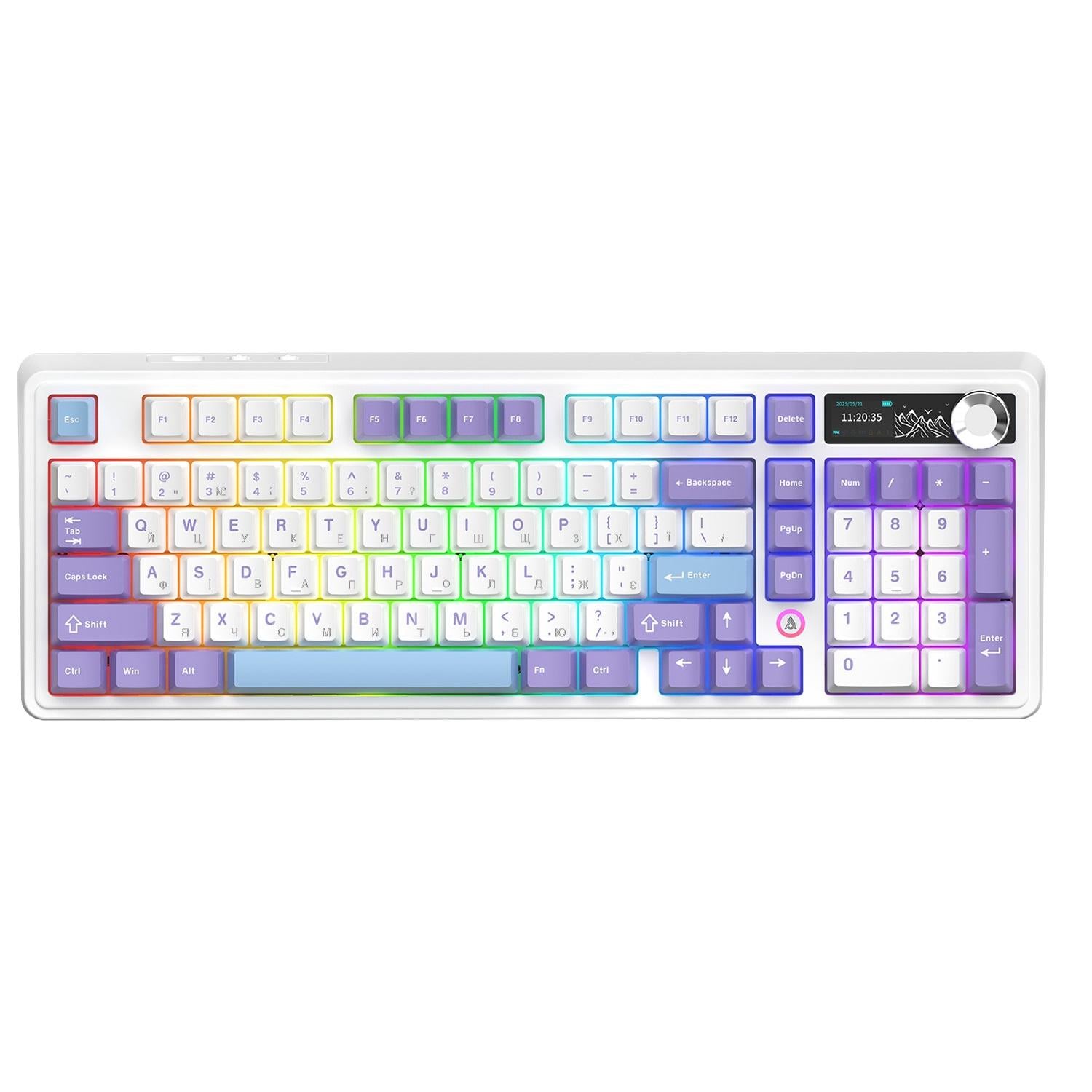 Клавіатура бездротова механічна Ajazz AK980 V2 Gift Switch V2 98 клавіш RGB White (AK980-V2-G-PWB)