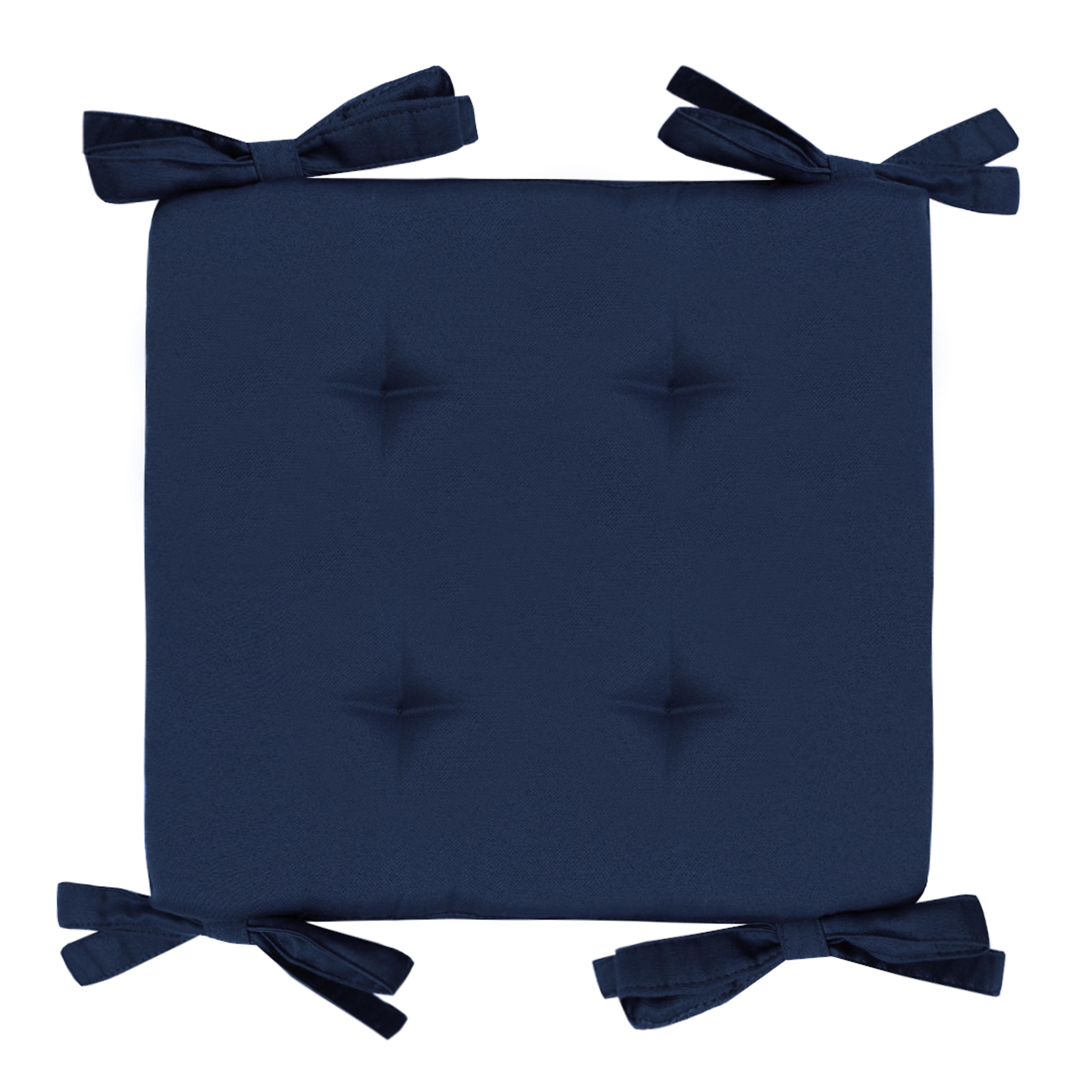 Подушка на стул с 4 завязками 45х45х2 см Темно-синий (2556906582)