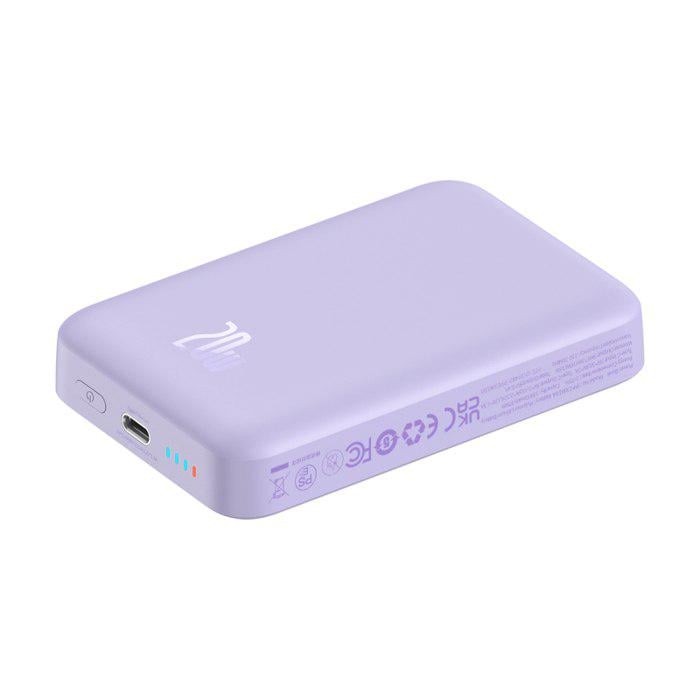 Повербанк BASEUS Magnetic Mini Air Wireless Fast Charge 10000mAh 20W с кабелем Purple (P10059001513-00) - фото 11