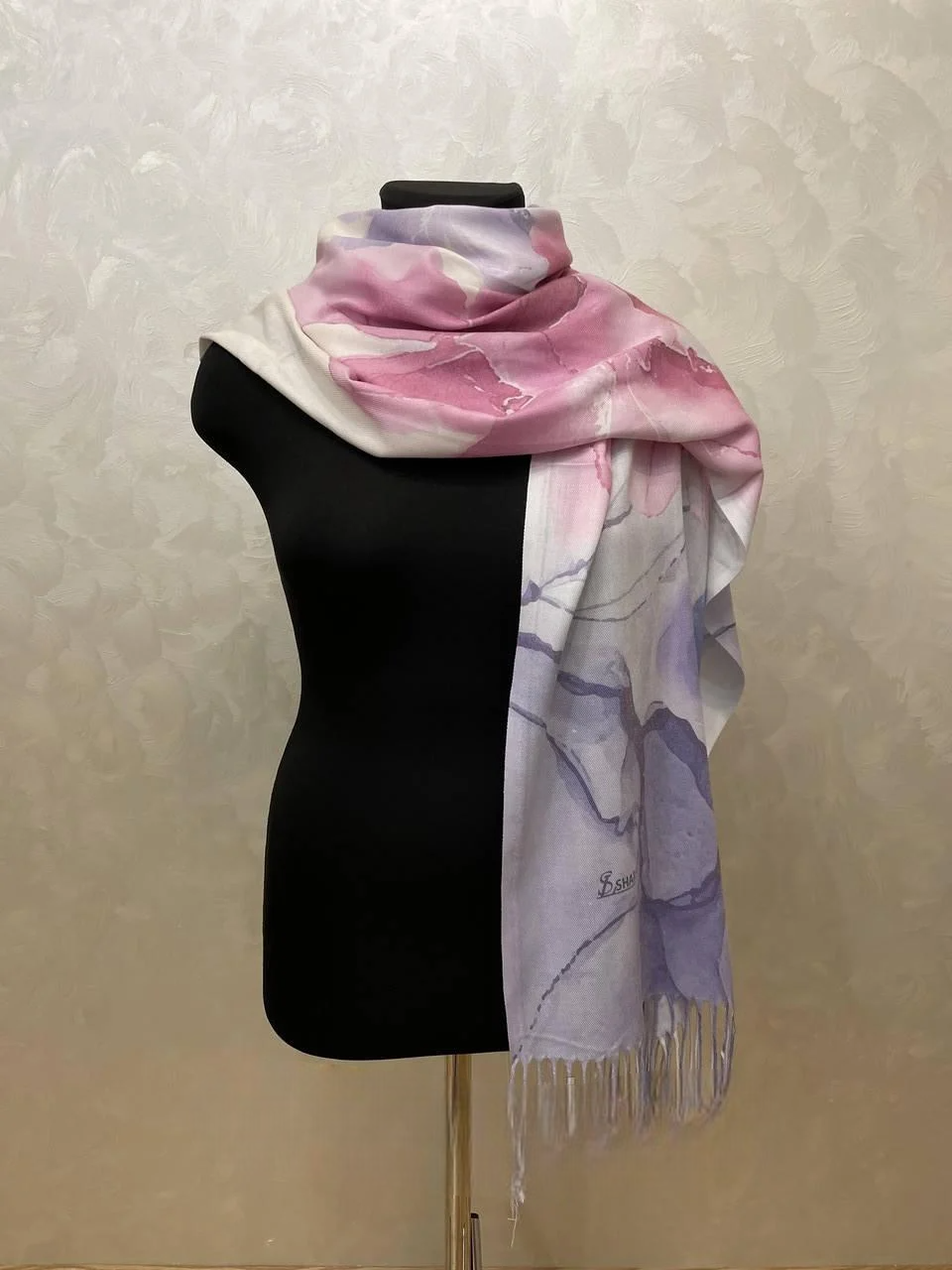 Шарф кашемировый Sharell 170х75 см Розовый Фиолетовый (ШарфКаш24)