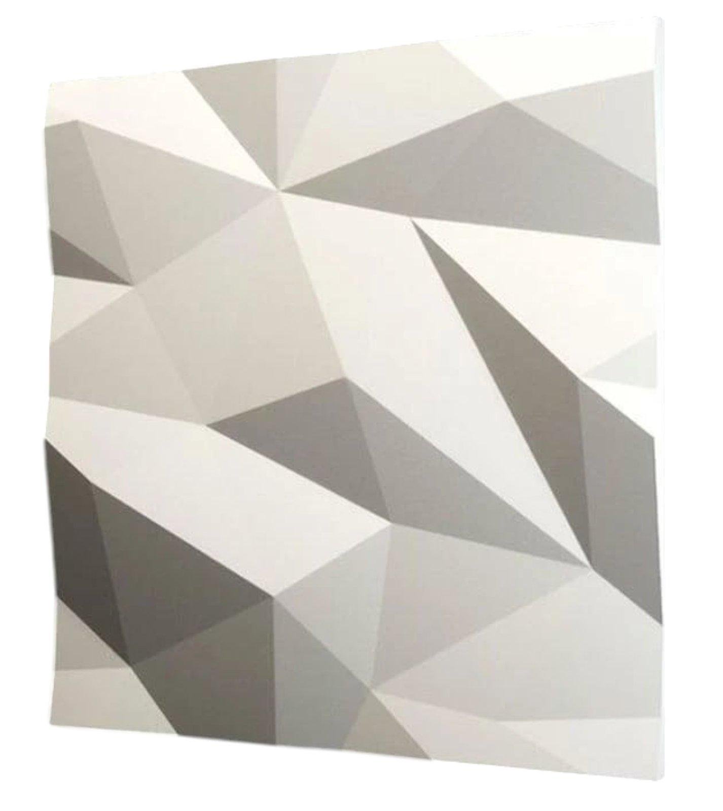 3D-панель гіпсова для стін Кристал під фарбування 500x500x25 мм Білий (30635541)