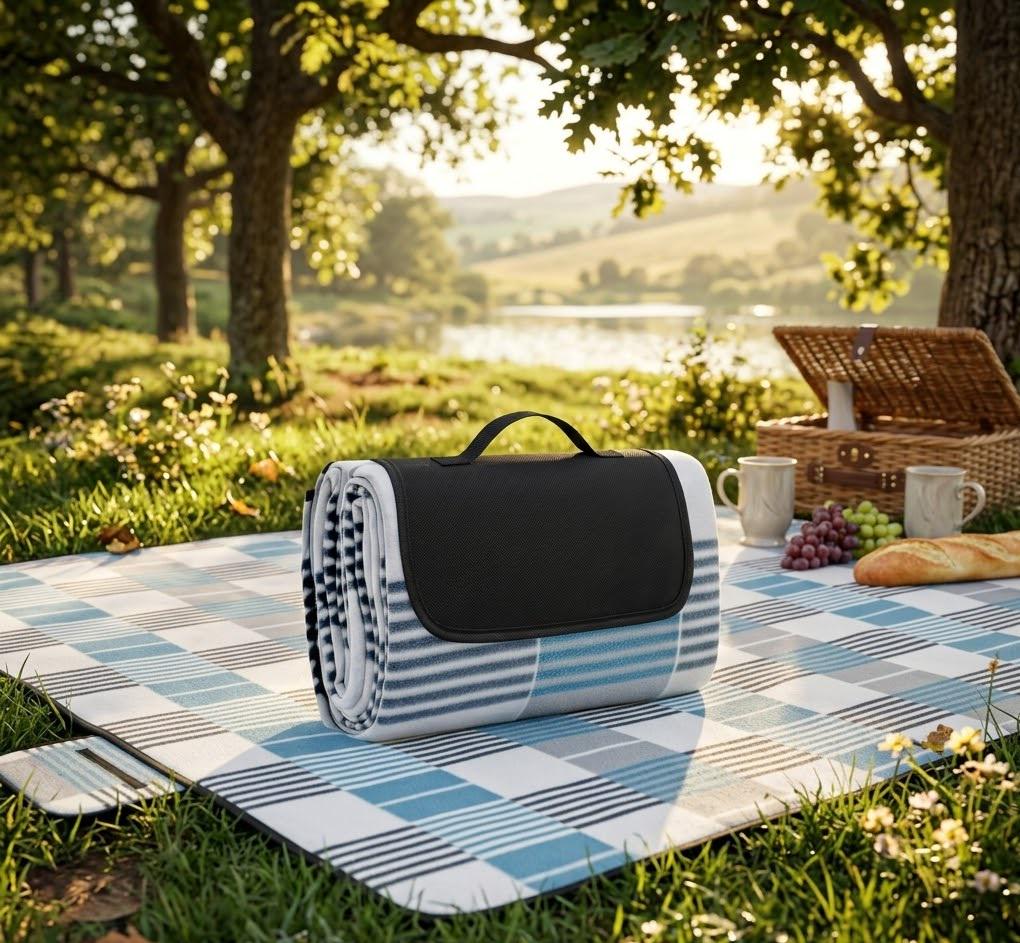 Килимок туристичний флісовий водонепроникний з ізоляцією для пікніка/пляжа 200x200 см