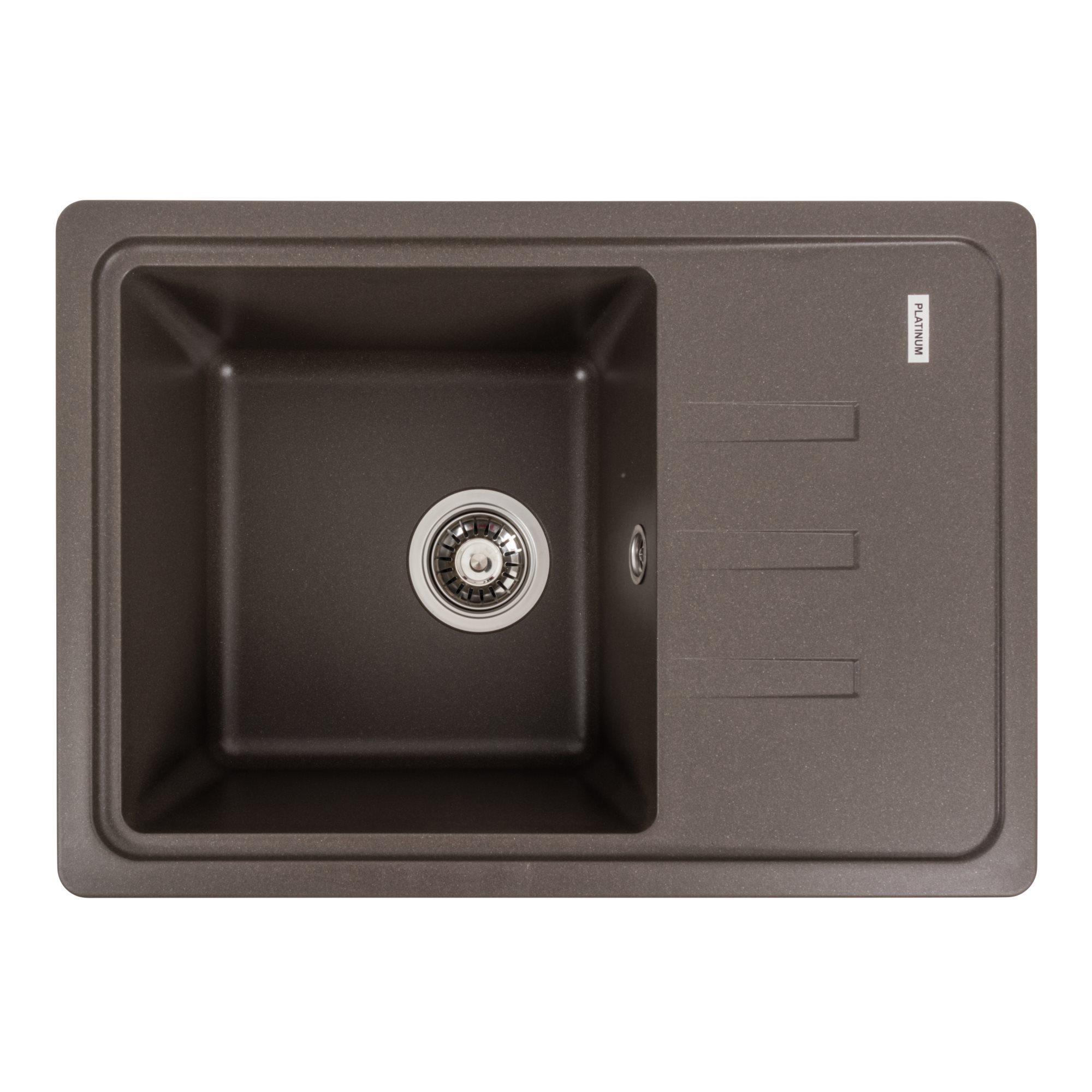 Мойка гранитная для кухни Platinum 6243 LIANA матовая Темная скала Мойка гранитная для кухни Platinum 6243 LIANA матовая Темная скала