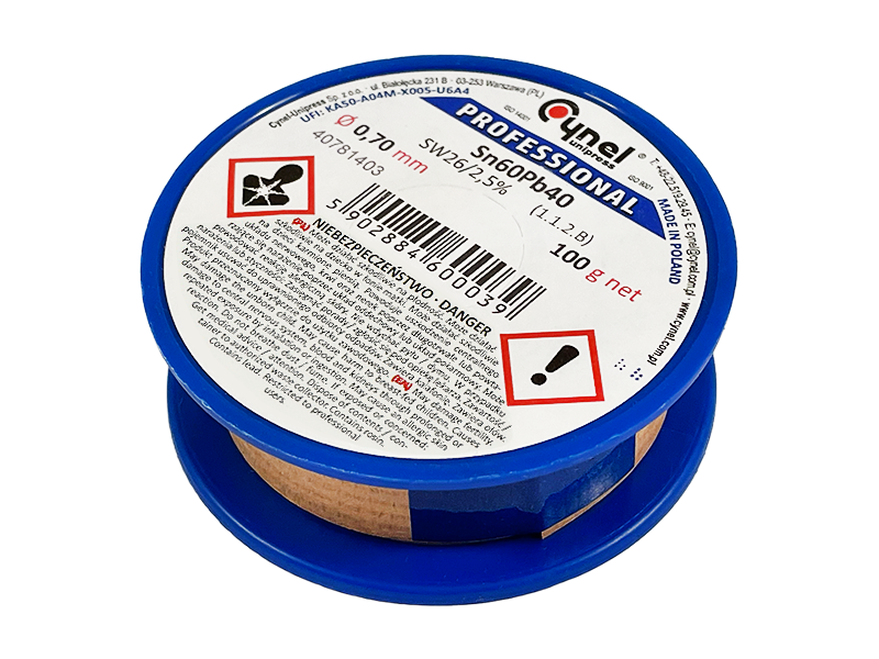 Припой Cynel Sn60Pb40-SW26 0,7 мм 100 г (13-0915)