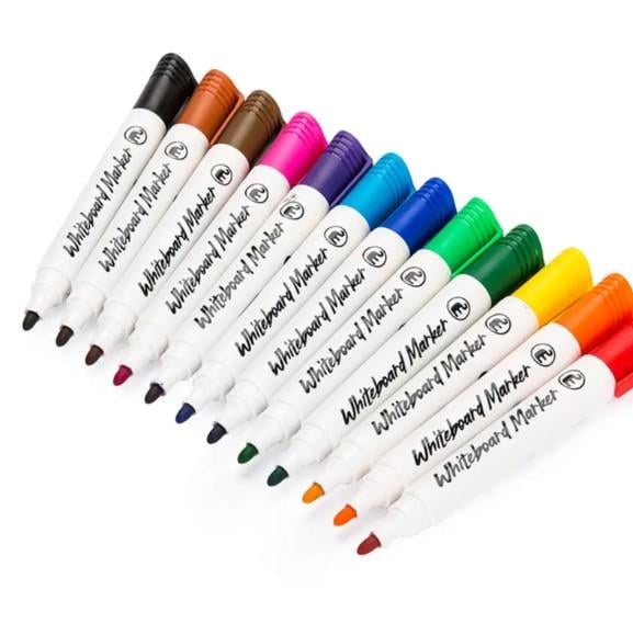 Набор стираемых маркеров для маркерных досок на спиртовой основе 12 шт. Набор стираемых маркеров для маркерных досок на спиртовой основе 12 шт.