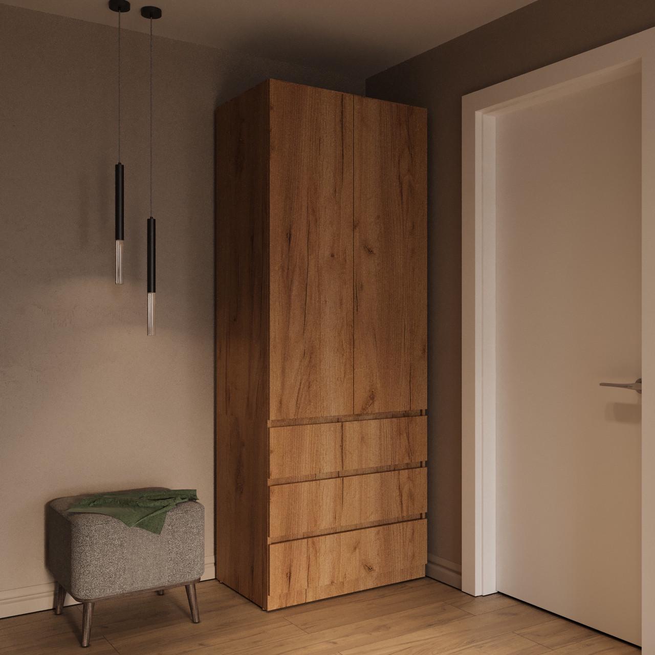 Шафа MEBEX на 3 шухляди з 3 полицями 80х50х210 см Дуб Крафт (VX3B3SDC)