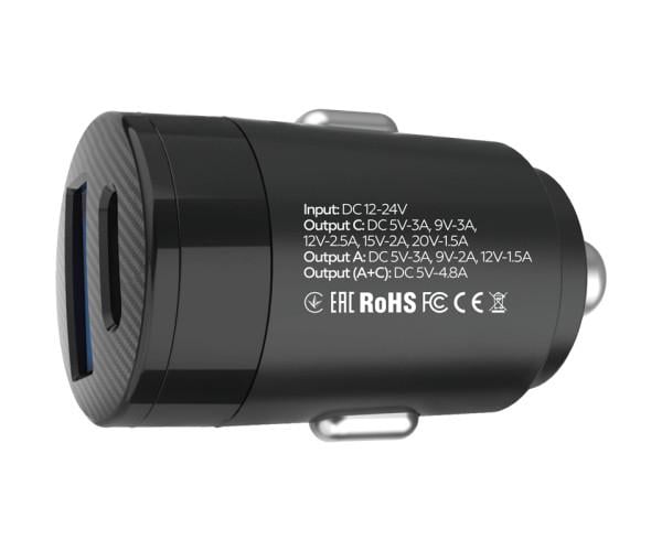 Зарядний пристрій автомобільний Gelius Pro Inch Twix GP-CC010C USB QC3.0 Type-C PD cable Type-C to Type-C 30W Black - фото 5 Зарядний пристрій автомобільний Gelius Pro Inch Twix GP-CC010C USB QC3.0 Type-C PD cable Type-C to Type-C 30W Black - фото 5