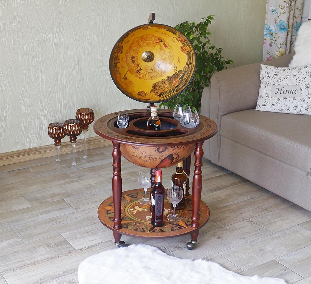 Минибар напольный Гранд Презент Глобус Зодиак 45 см Кремовый (45003N)